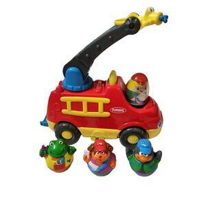 Weebles firetruck 4 weeble characters lot